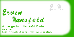 ervin mansfeld business card